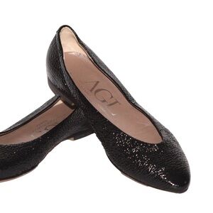 AGL Women's Black Textured Flats